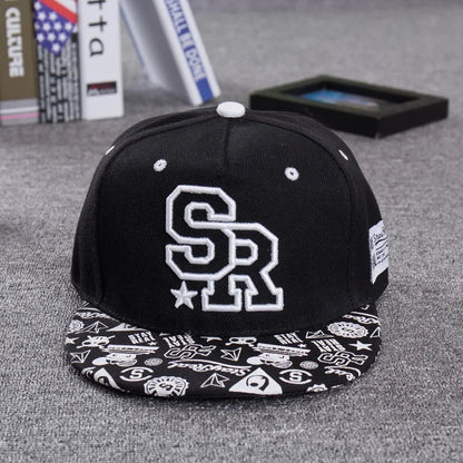 SR Embroidered Flat Brimmed Baseball Hat