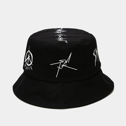 Patchwork Graffiti Cotton Bucket Hat