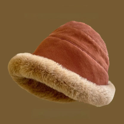 Plush Velvet Winter Bucket Hat