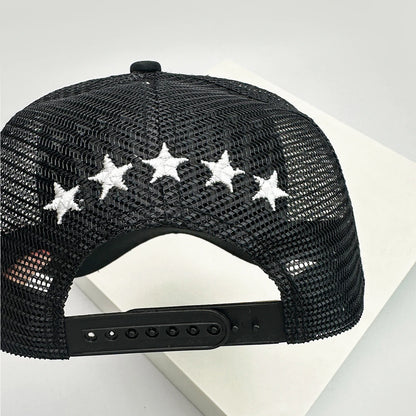 Five Pointed Star Embroidered Color Block Baseball Hat