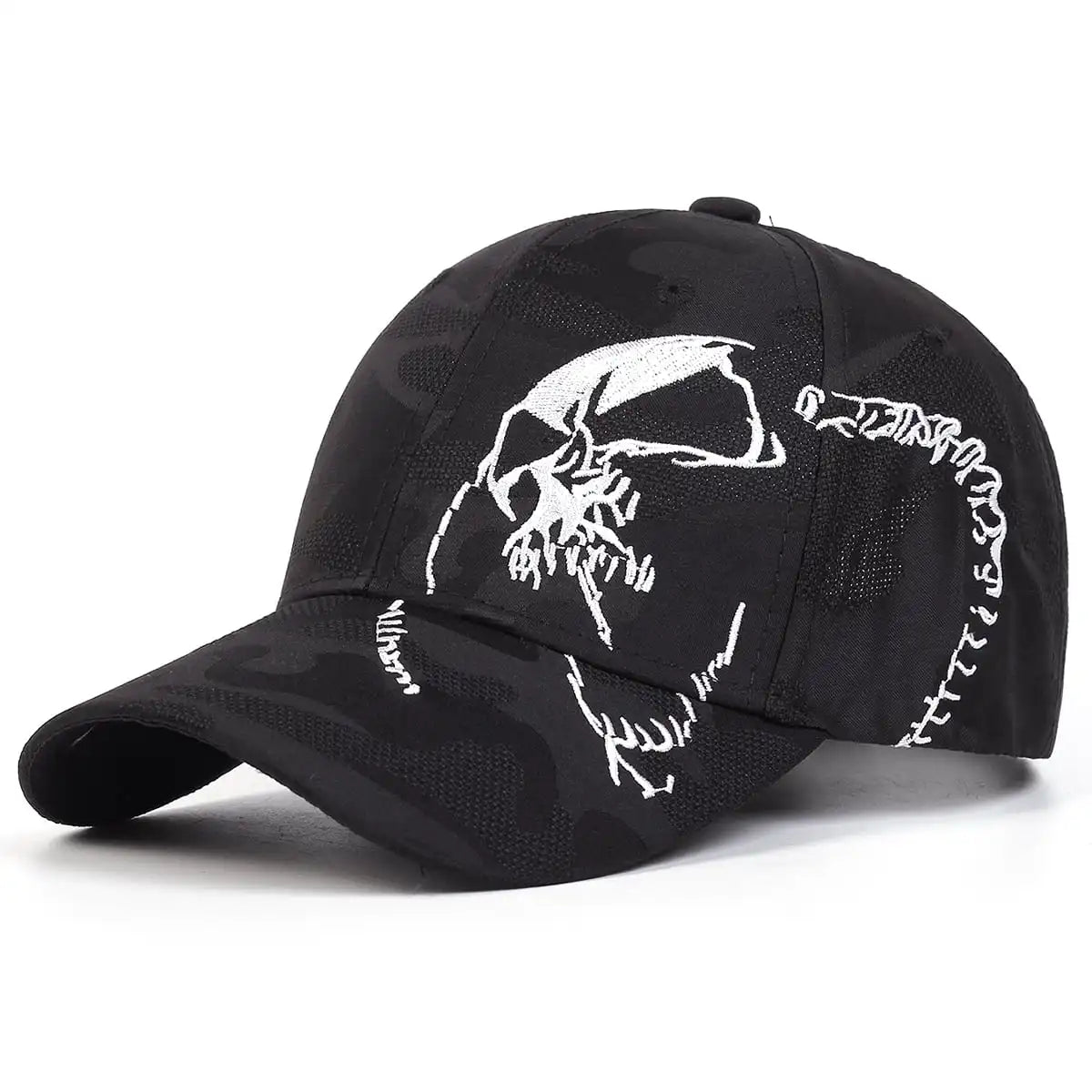 Side Skull Pattern Embroidery Baseball Caps