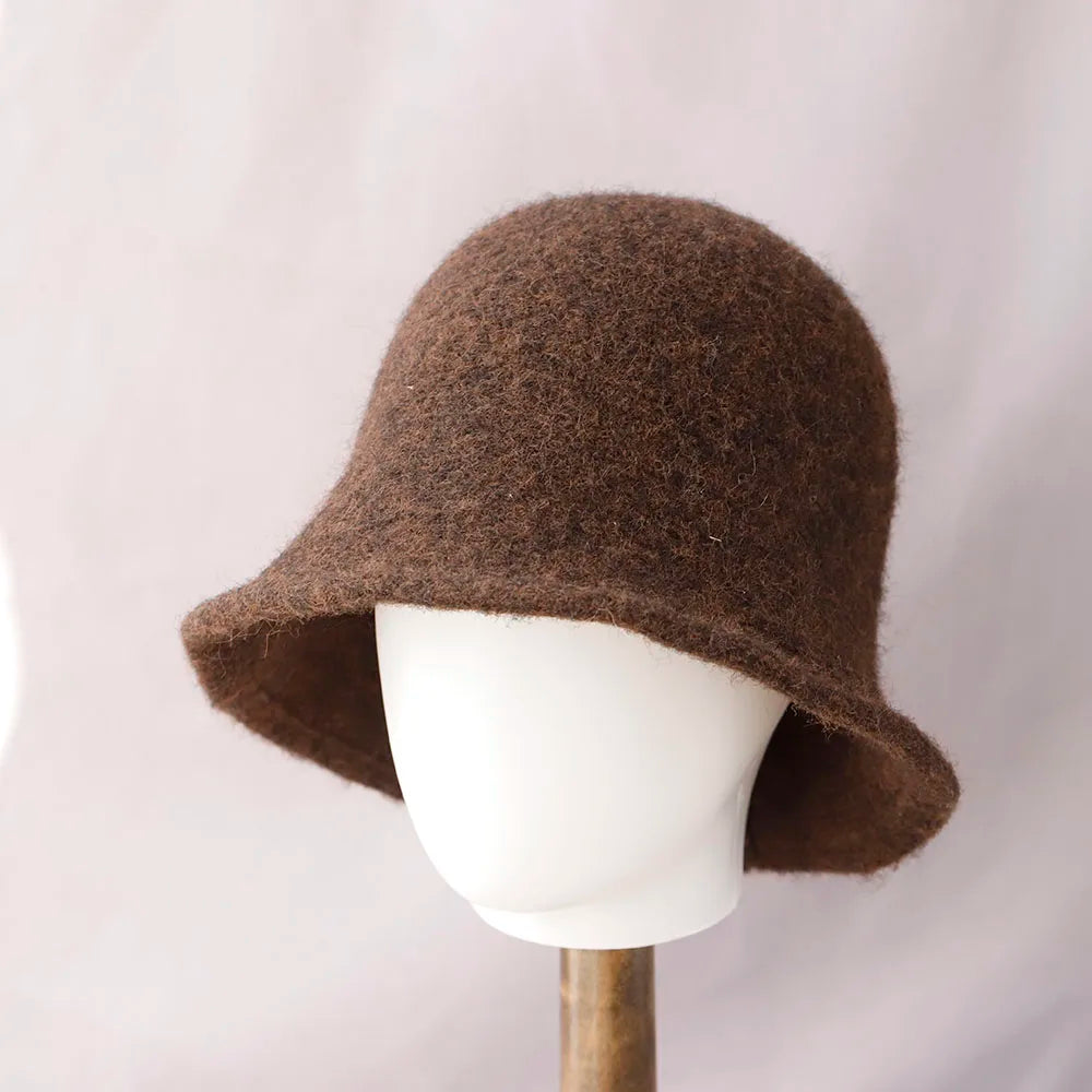 Vintage Wool Korean Winter Bucket Hat