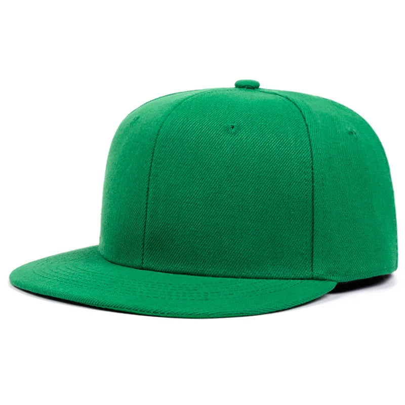 Unisex Solid Flat Brim Hip Hop Snapback