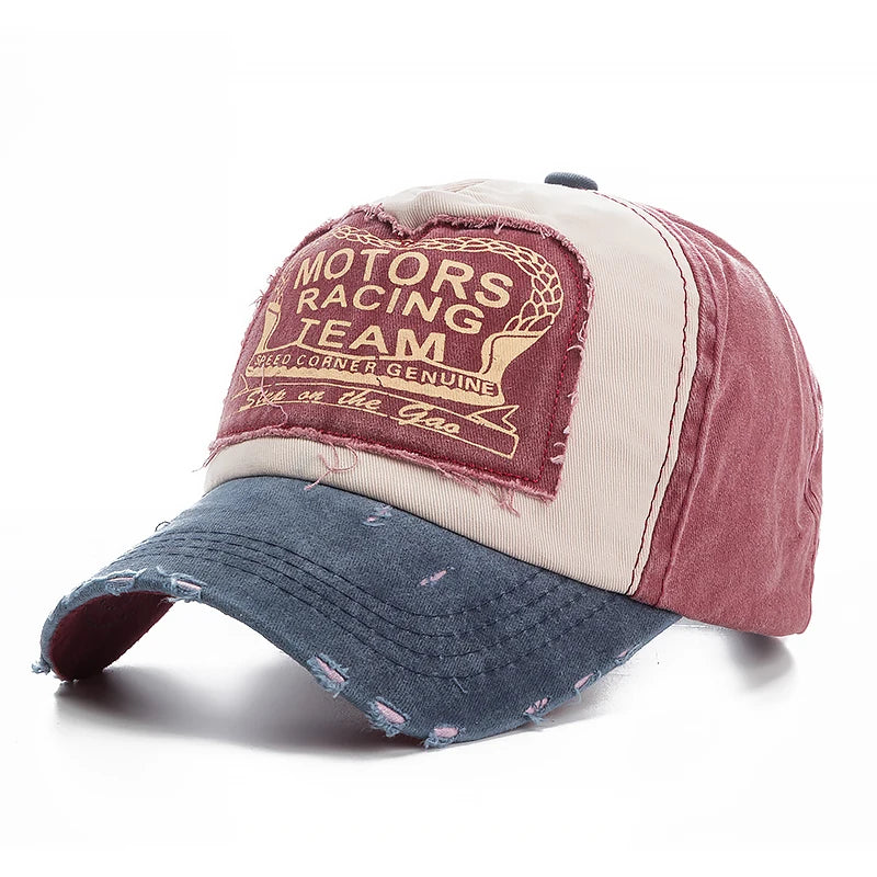 Washed Cotton Distressed Snapback Cap