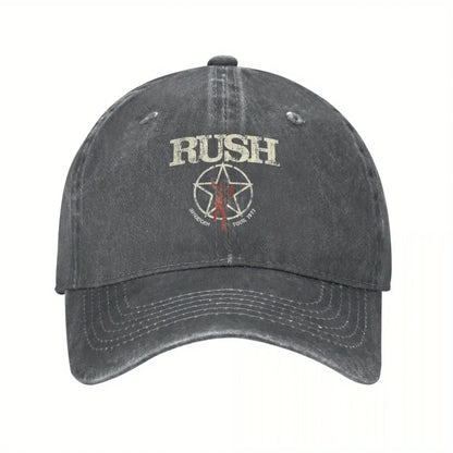 Rush Band Tattoo Style Washed Cotton Baseball Cap