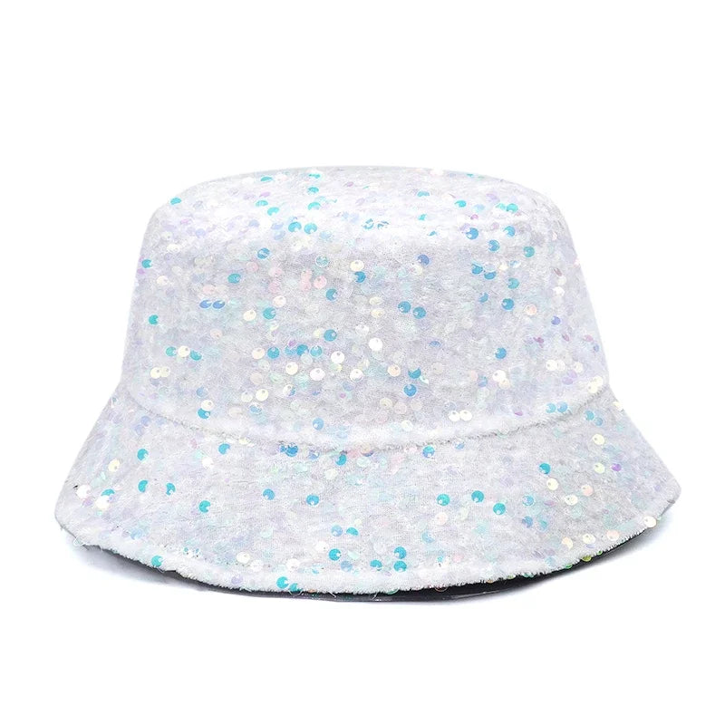 Glitter Sequin Foldable Windproof Bucket Hat
