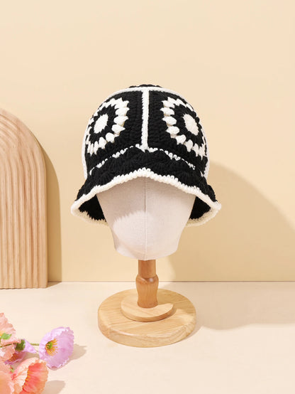 Handmade Vintage Geometric Crochet Bucket Hat