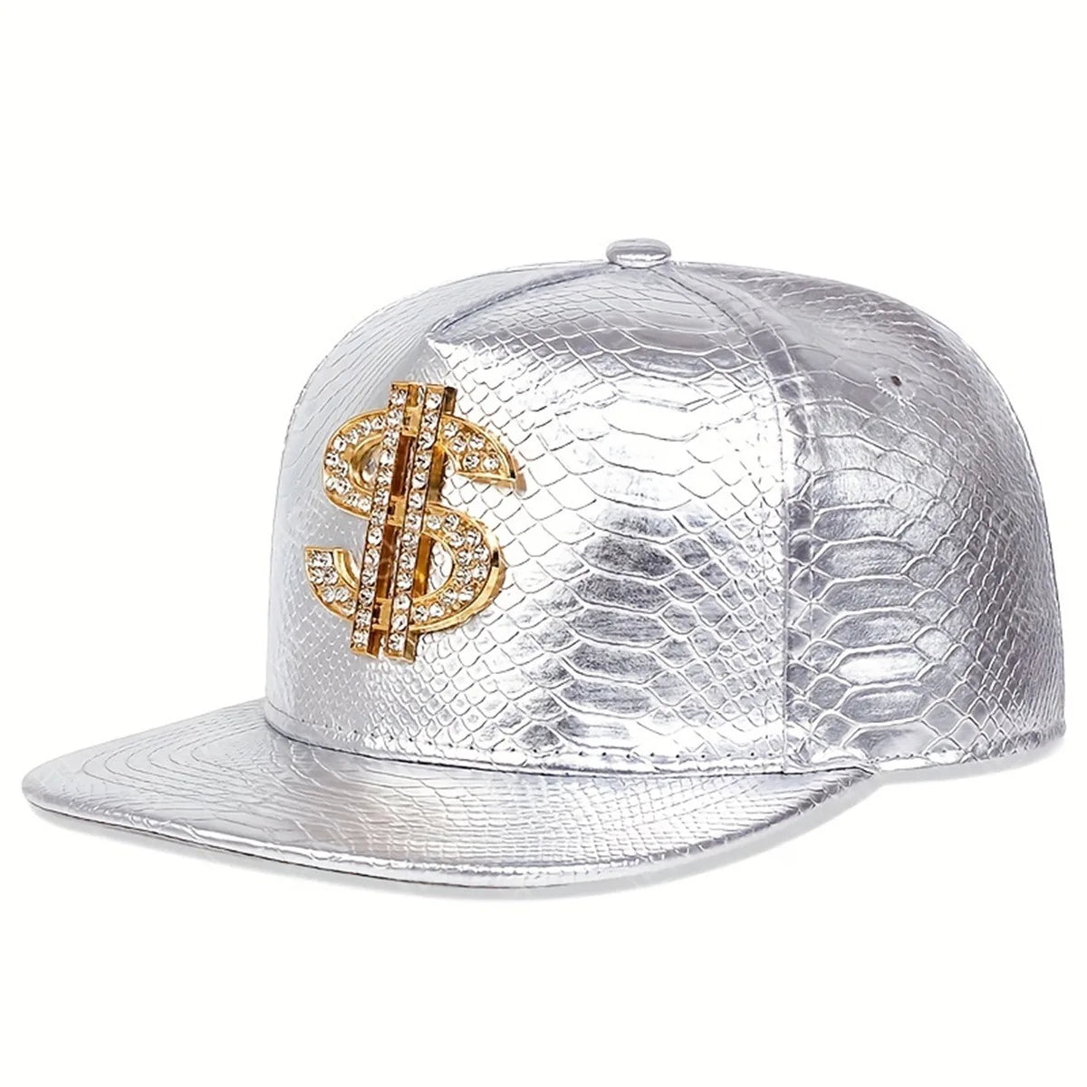 Crocodile Metal Label Flat Brim Hip Hop Cap