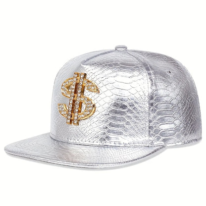 Crocodile Metal Label Flat Brim Hip Hop Cap