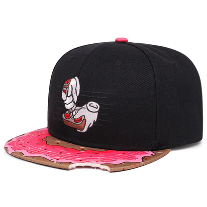 Cartoon Doughnut Game Controller Snapback Cap