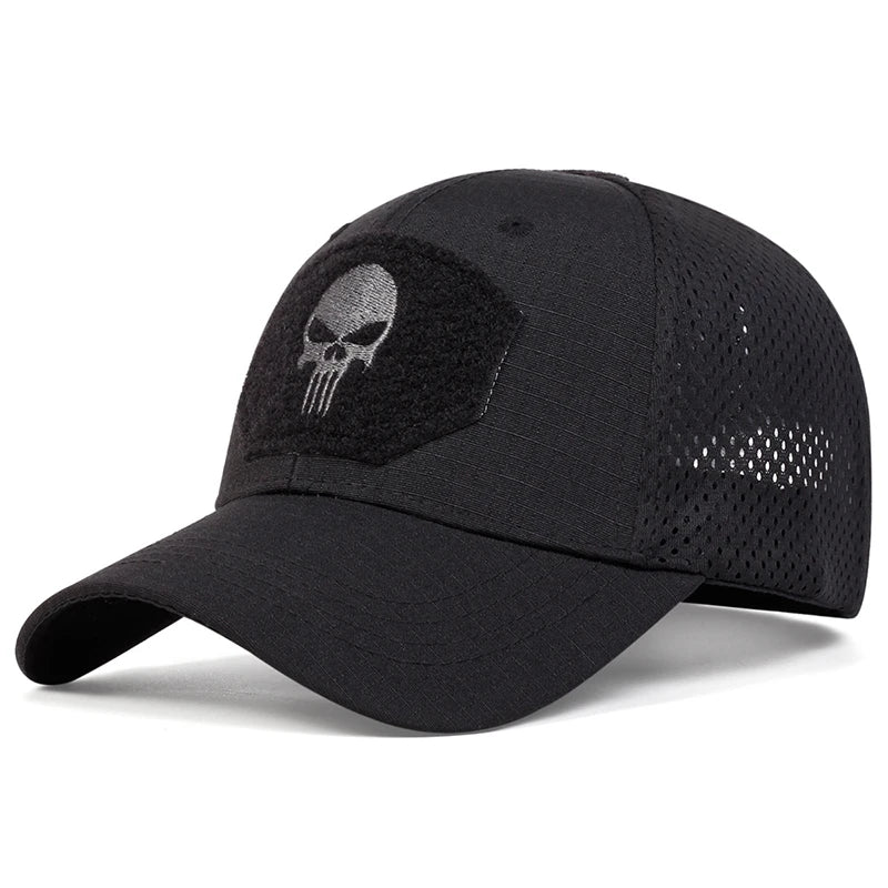 Unisex Skull Embroidery Baseball Net Caps