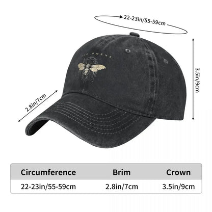 Bad Omens Moth Metal Rock Distressed Denim Baseball Cap