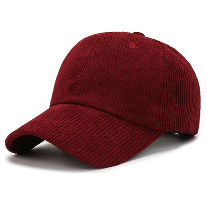 Striped Corduroy Adjustable Snapback Baseball Cap