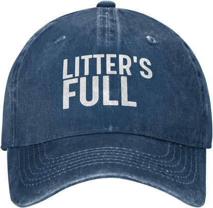 Litters Full Funny Distressed Baseball Cap