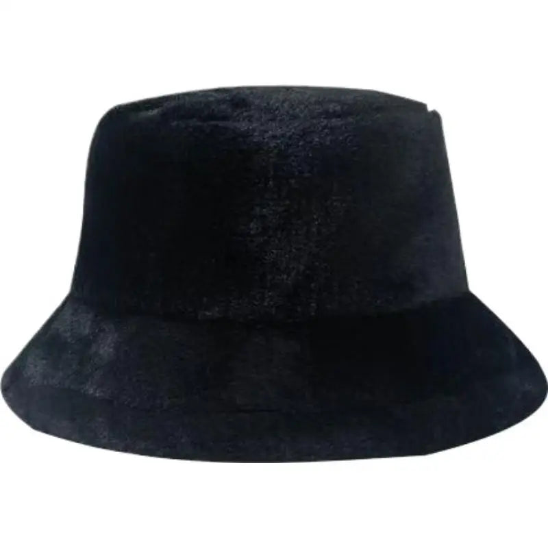 Faux Fur Winter Bucket Hat Women Soft Warm Fisherman Cap