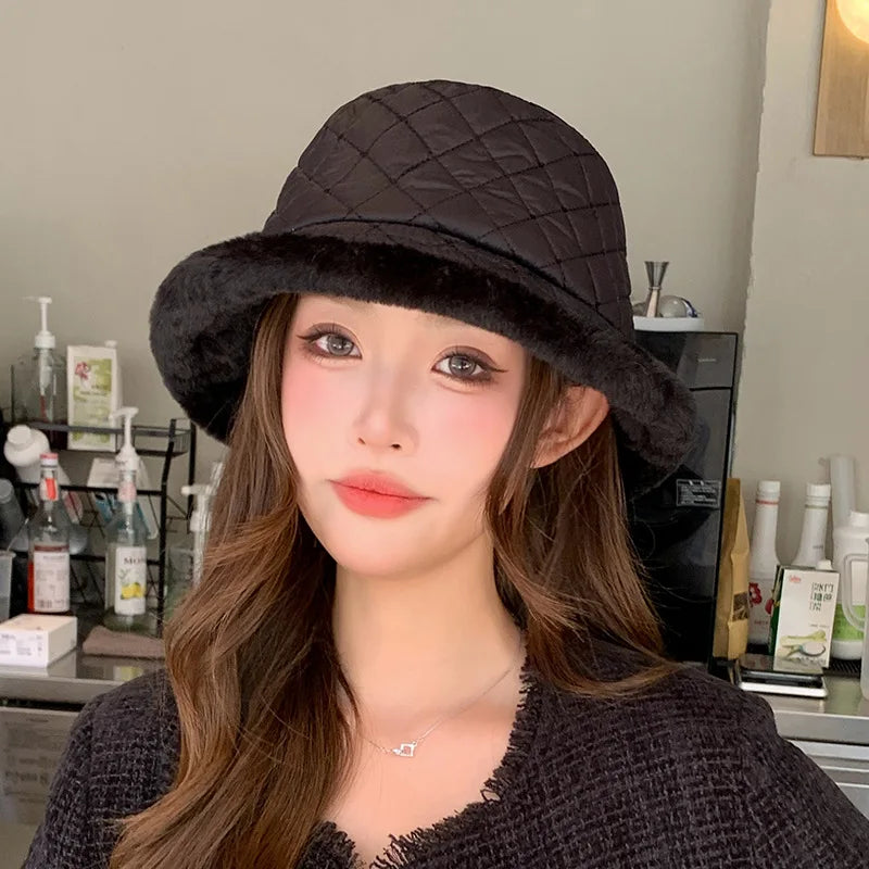 Korean Imitation Mink Thickened Winter Bucket Hat