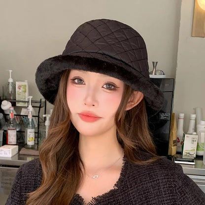 Korean Imitation Mink Thickened Winter Bucket Hat