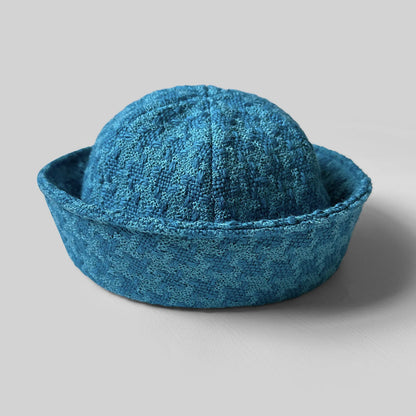 Plaid Turned-Brim Bucket Hat