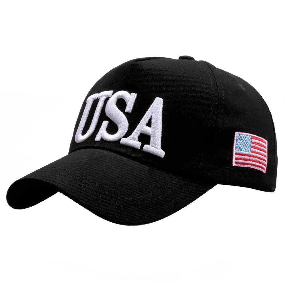 USA Flag Embroidered Baseball Cap
