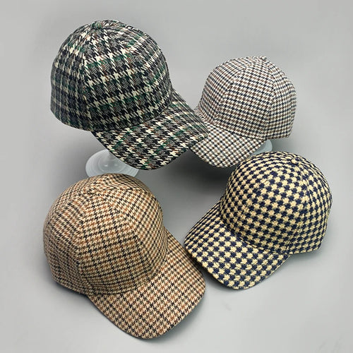 Retro British Houndstooth Classic Baseball Cap