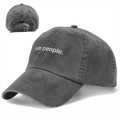 Vintage I Hate People Cotton Baseball Cap