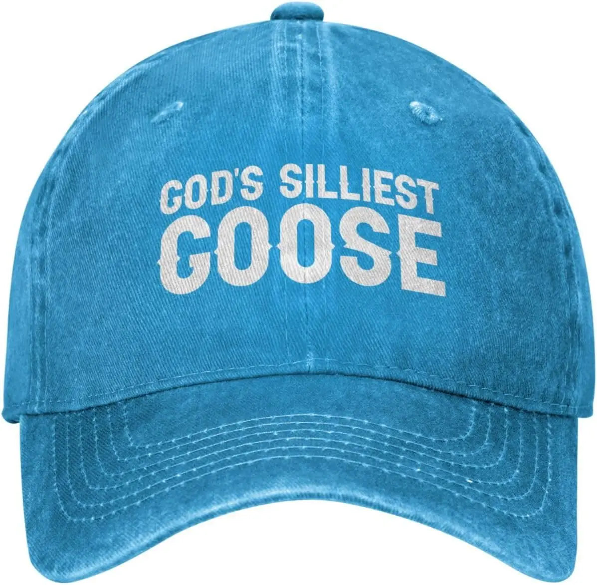 Gods Silliest Goose Distressed Denim Baseball Cap