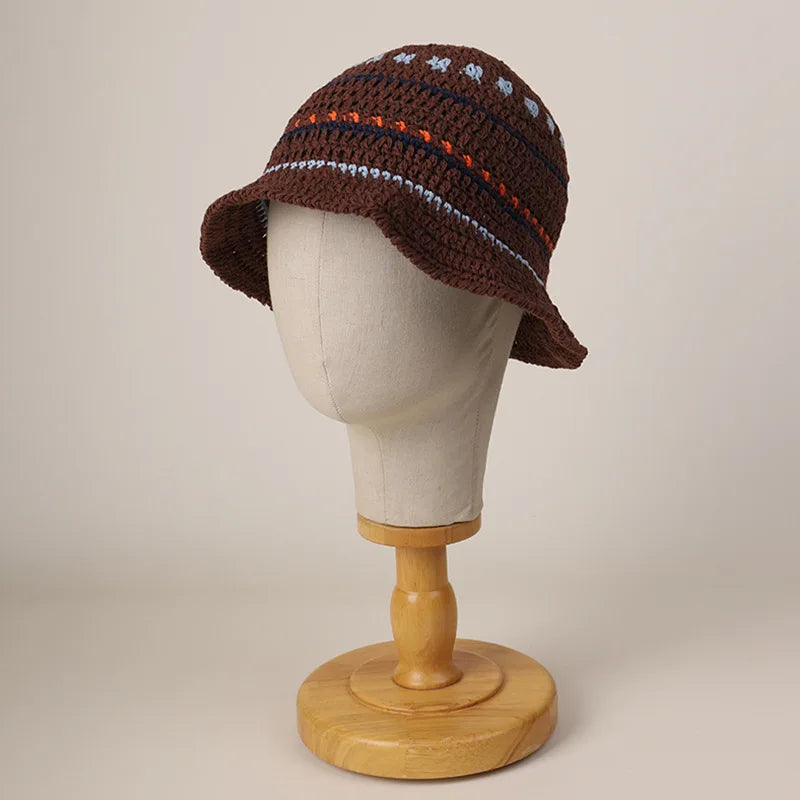 Japanese Korean Crochet Hand Woven Bucket Hat
