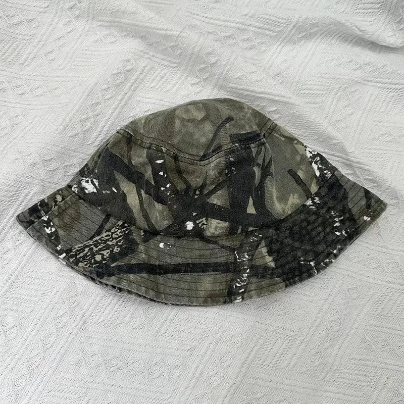 Washed Cotton Camouflage Outdoor Fisherman Bucket Hat