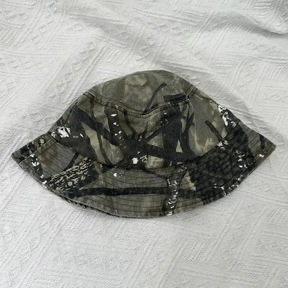Washed Cotton Camouflage Outdoor Fisherman Bucket Hat