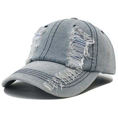Solid Washed Denim Baseball Cap
