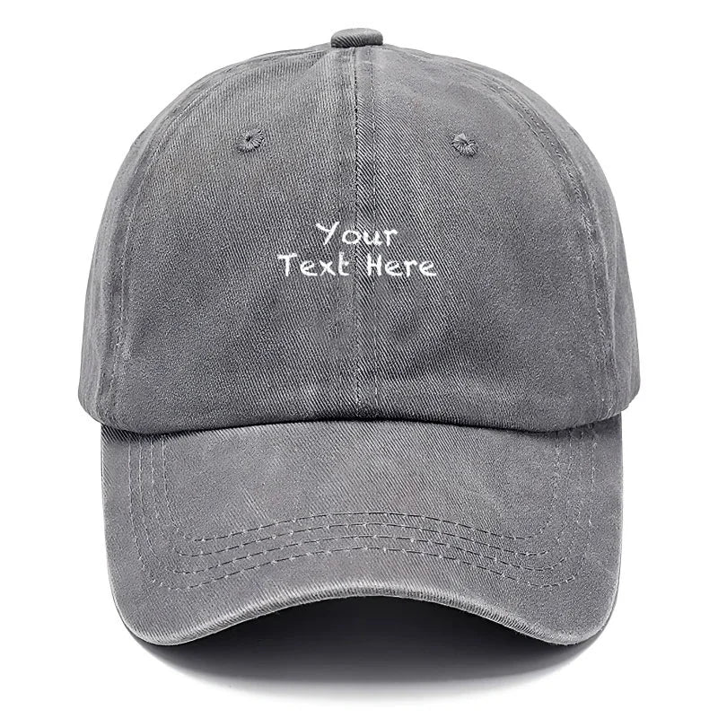 Custom Text Vintage Washed Cotton Baseball Cap