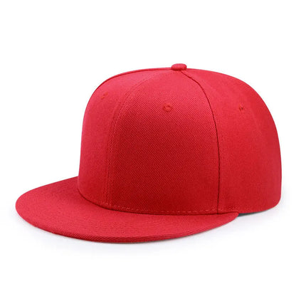 Unisex Solid Flat Brim Hip Hop Snapback