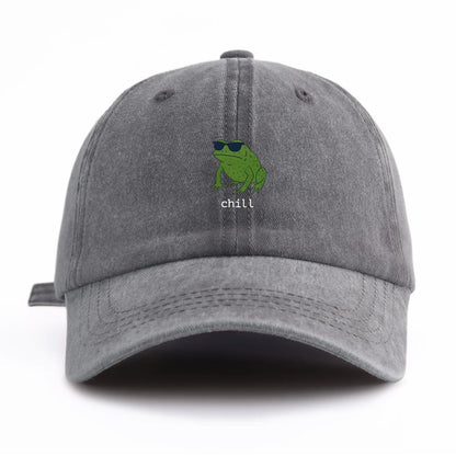Chill Print Minimalist Retro Washed Baseball Cap