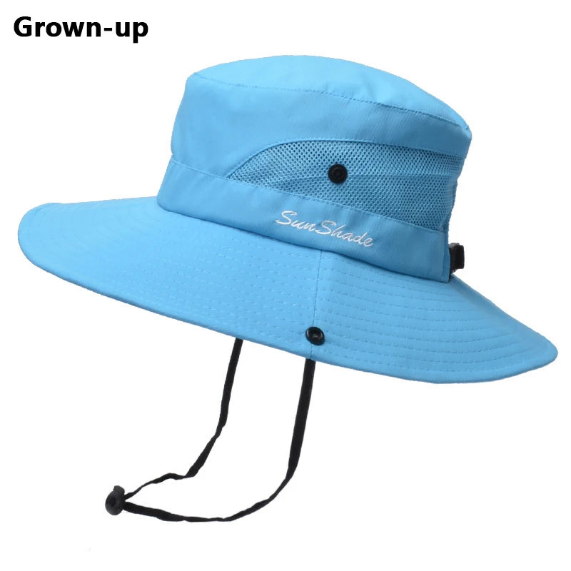 Summer Foldable Breathable Ponytail Mask Bucket Hat