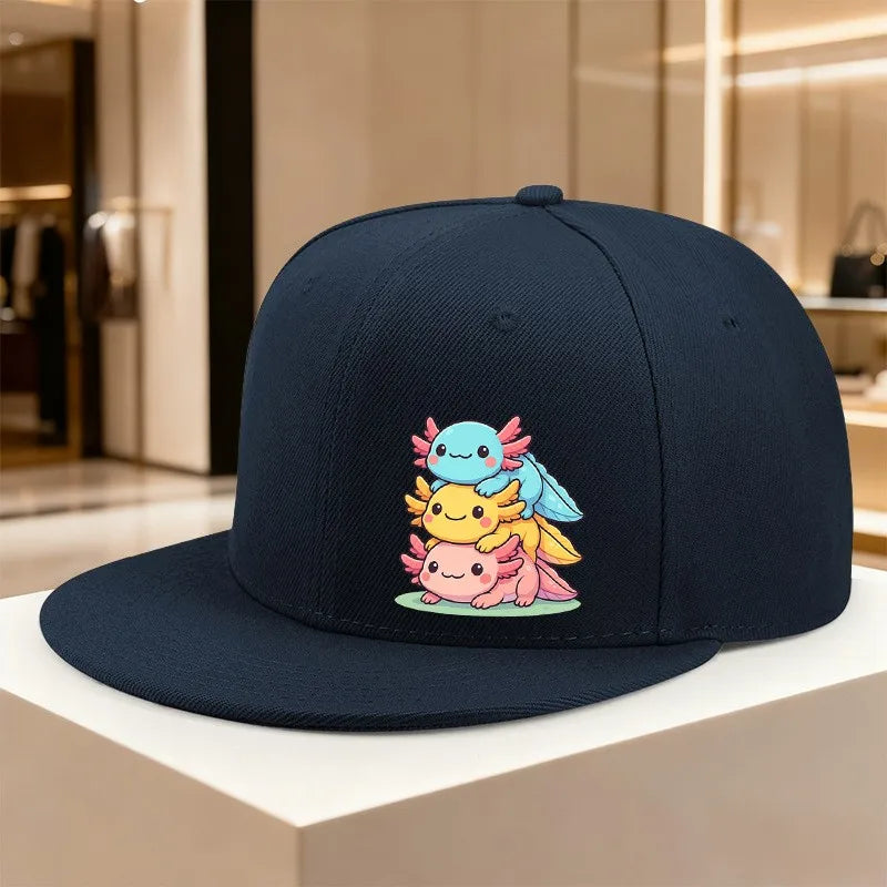 Cute Axolotl Stack Graphic Snapback Cap