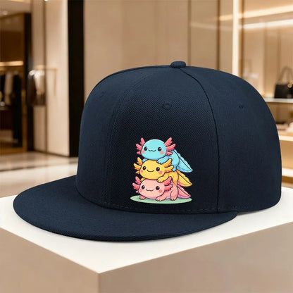 Cute Axolotl Stack Graphic Snapback Cap