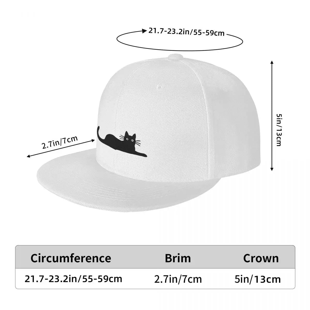 Black Cat Fashion Breathable Snapback Cap