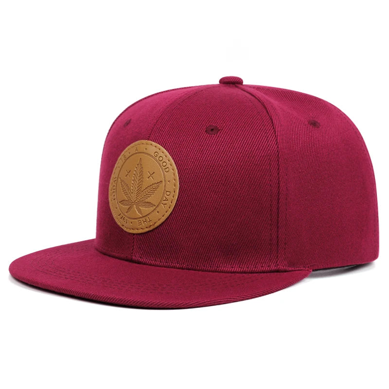 Maple Leaf Rock Embroidery Snapback Baseball Cap