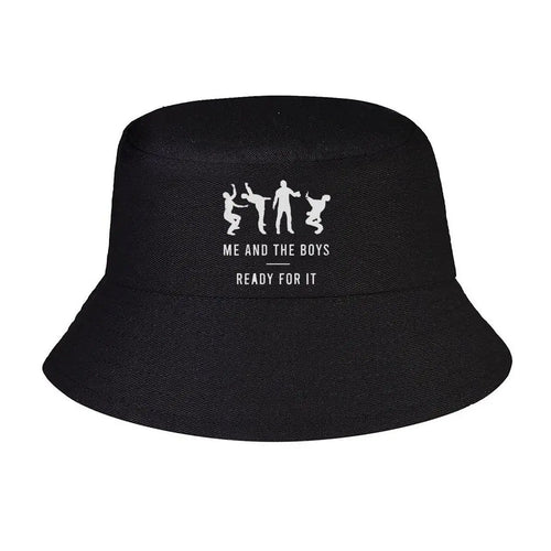 Me And The Boys Distressed Text Winter Bucket Hat