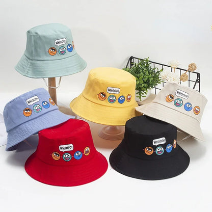 Kids Cartoon Windproof Rope Bucket Hat