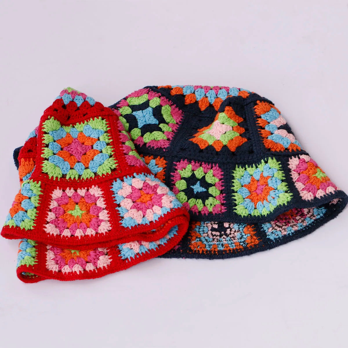 Colorful Crochet Woolen Knitted Bucket Hat