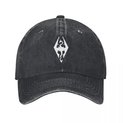 Skyrim Symbol Blue White Fashion Baseball Cap