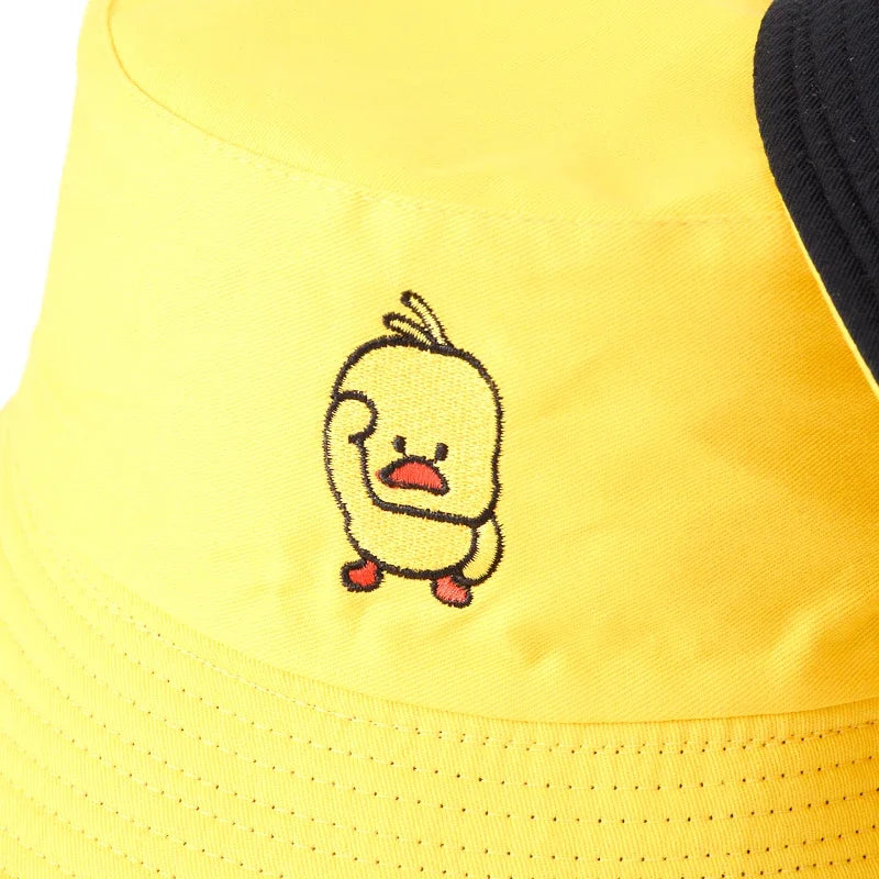 Reversible Duck Print Summer Travel Bucket Hat