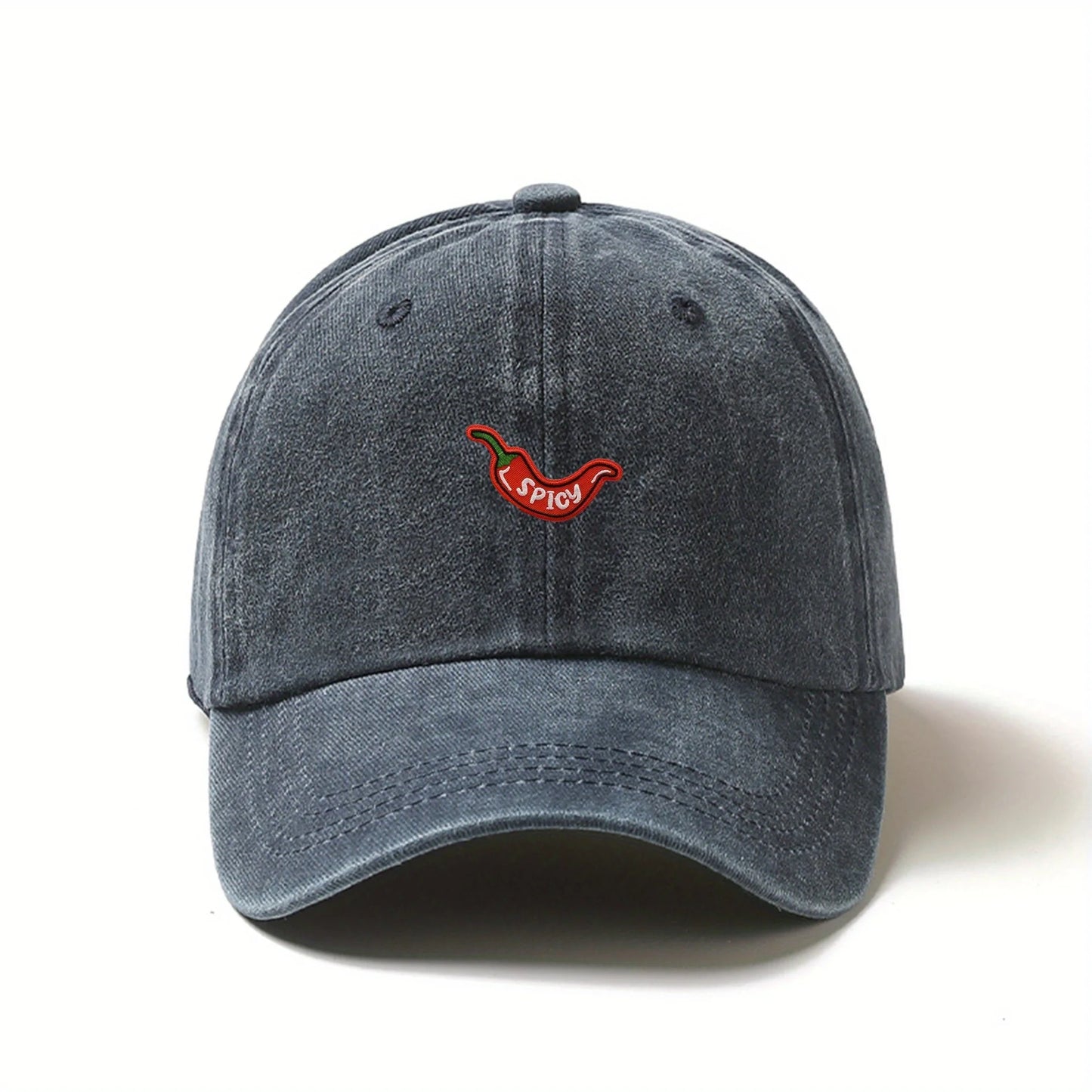 Retro Washed Chili Pepper Embroidery Baseball Cap