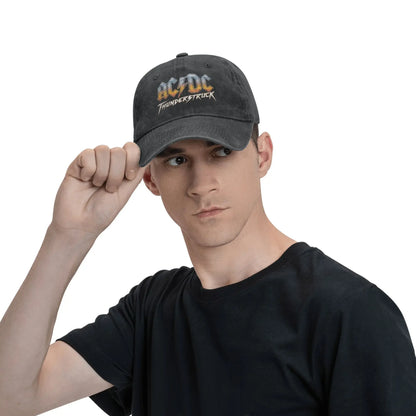 ACDC Thunderstruck Distressed Washed Unisex Baseball Cap