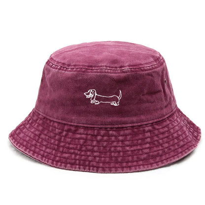 Cute Cotton Washed Vintage Pet Pattern Bucket Hat
