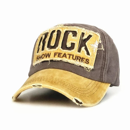 High Quality Letter ROCK Embroidery Cotton Baseball Cap