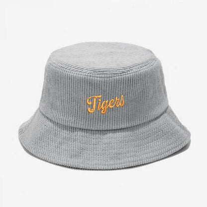 'A' Embroidered Corduroy Foldable Bucket Hat