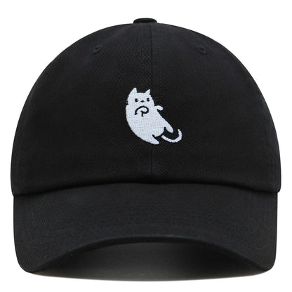White Cat Kawaii Embroidered Adjustable Baseball Cap