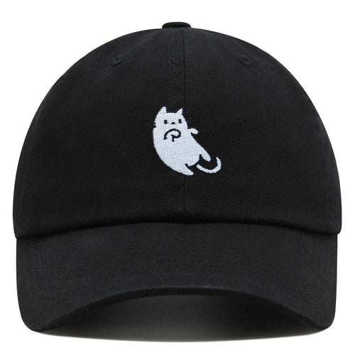 White Cat Kawaii Embroidered Adjustable Baseball Cap